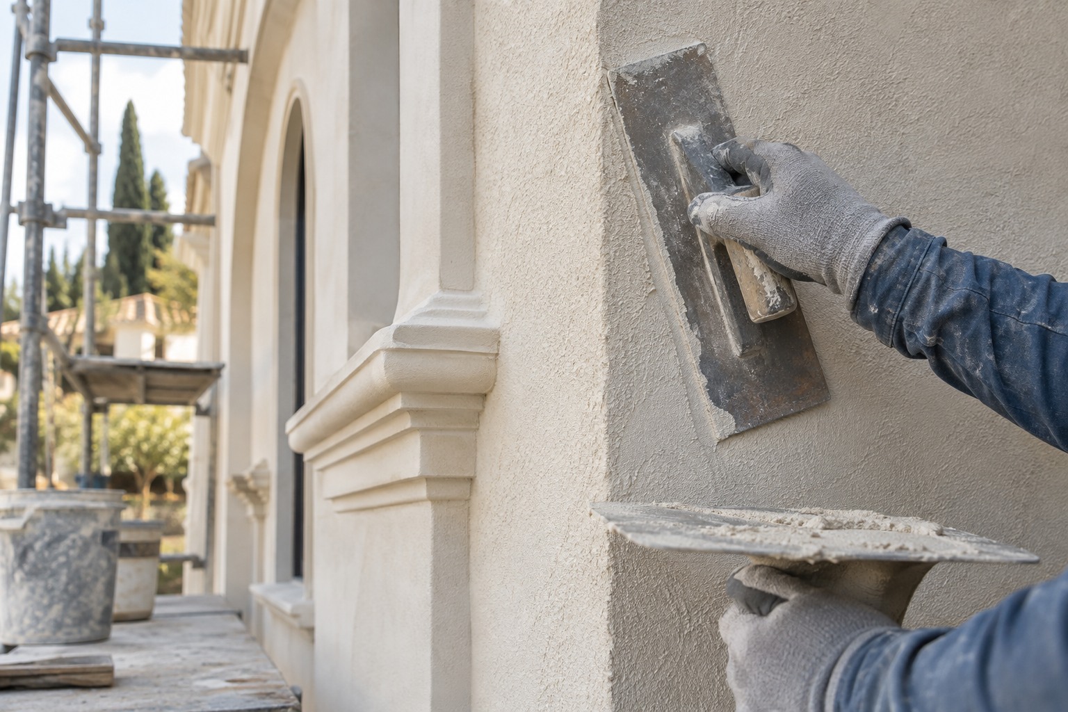 Detailed stucco craftsmanship